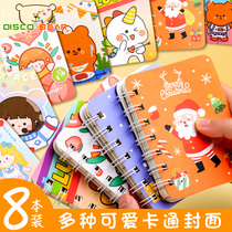 8 cartoon cute small coil notebook notebook portable portable small small book Mini rollover coil class student reward hipster pocket book notebook English word book