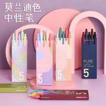 KACO book source retro color gel pen students use press color pen multi-color push pen high color value stationery supplies note special national wind ins cold wind Morandi zebra
