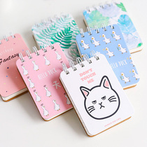 4 This is a vertical flip on the winding of the small size 100 pages above the small portable carry horizontal pattern notebook students cute hipster pocket type mini horizontal line girl notepad