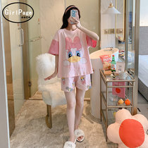 Japan purchases GP pure cotton pajamas for the new summer red tang duck short-sleeved shorts and thin big yard home clothes