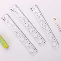 18cm frog full transparent wavy curve ruler 15cm round 20cm hole ruler Student supplies clear scale