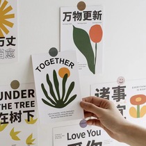 ins postcard wall decoration painting literature and art small fresh cultural and creative painting student bedroom coffee corner decoration send round stickers