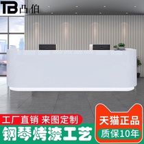 Curved reception desk Company front desk Creative desk Simple modern office paint welcome bar table cashier