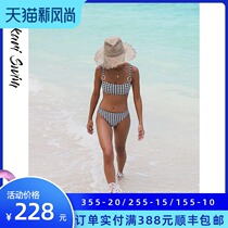 Yukari net celebrity ins wind bikini sexy three-point split swimsuit female small chest gathered thin swimsuit