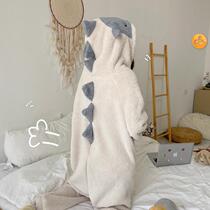 Linked long sleeve sleeve dress female autumn and plus thickness to wear dresser dress in winter sweet home suit