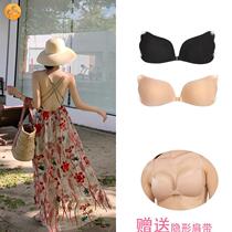 Lady breathable ultra-thin anti-dropping four seasons of invisible bra beauty underwear behind the back of summer without transparency
