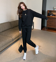 2022 new leisure sports Two sets of women Fashion models Korean version Loose Clothing Suit Plus Suede Thickened Autumn winter