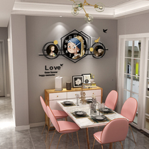 Modern simple cartoon light luxury clock wall clock living room home fashion cute creative Nordic personality clock hanging wall