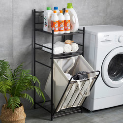 Light luxury iron dirty clothes basket household dirty clothes basket dirty clothes storage basket double-layer storage rack bathroom laundry storage basket