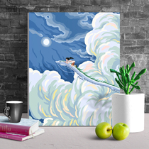 diy digital oil painting Girl hand-filled color painting living room bedroom decoration painting hand-painted filling hanging painting