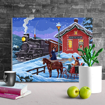 diy digital oil painting hand-painted hand-filled digital oil color painting living room animation character landscape flower decoration painting