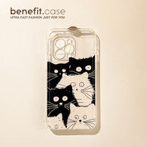 Benefit Japan-ROK cartoon kittens apply for Apple 13promax mobile phone shell brief about iphone12