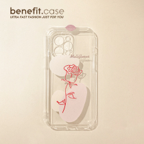 Benefit Korean wind ins rose to apply Apple 13promax hand casing small fresh iphone12mini transparent xsmax mesh red xr soft silica gel 8