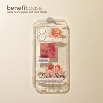 Benefit retro angel label applies Apple 13promax mobile phone shell iphone12mini protective sleeve xsmax rose xr transparent 8plus silicon