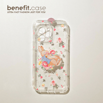 Benefit Cute Ins Flowers Peter Rabbit applies Apple 13promax mobile phone shell iphone12mini