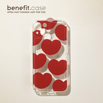 Benefit Japan-ROK ins red love apply Apple 13promax mobile phone shell creative iphone12mini transparent xsmax xr silica gel 8