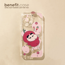 Benefit cartoon crayon small new applicable apple 13promax mobile phone shell iphone12 soft silicone mini transparent xsmax cute xr stay cute 8plu