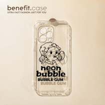 Benefit Brief Cute Bubble Girl applies Apple 13promax mobile phone shell minimalist iphone12mini transparent xsmax cartoon xr soft silica gel 8p