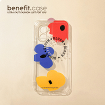 Benefit original three-color flower to apply Apple 13promax mobile phone shell minimalist iphone12mini transparent xsmax creative xr soft silicone 8plu