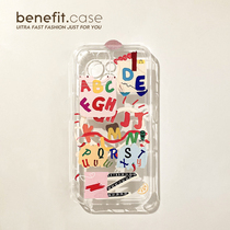 Benefit graffiti letters label applicable Apple 13promax mobile phone shell Japan-ROK iphone12mini soft silicone xsmax transparent xr brief about 8plu