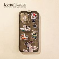 Benefit fun car puppy sticker applicable Apple 13promax mobile phone shell iphone12 transparent mini silicone xsmax cartoon xr couple 8pl