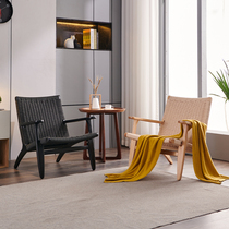 World Selection Designer Cane choreography Chair Simple Balcony Solid Wood Casual Chair Nordic Single Sofa Chair Leaning Back Chair