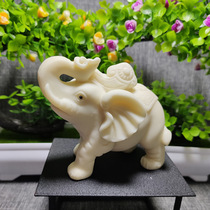 Ivory Fruit Carving Little Elephant Hand Play with Image Decorations Car Office Fittings Craft Gift