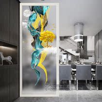 Art glass custom screen Aisle partition living room double-sided matte translucent painted 2020 light luxury modern abstract