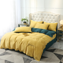 Upscale extravaganza with four sets of all-cotton embroidered flowers pure cotton twill pure colour quilt cover 1 8 2 0 m bedding