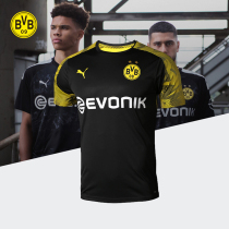 PUMA彪马多特蒙德BVB大黄蜂足球运动热身服短袖训练服T恤男