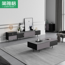Minimalist modern rock plate TV cabinet Tea Table Composition Suit Nordic Baking Varnish Design Living Room Size Outdoor cabinet
