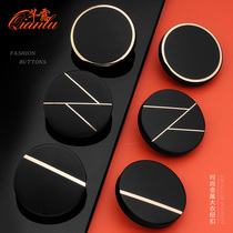 Metal Button Big Coat Suit Jacket Men And Women Clothes Upscale Fashion 100 Hitch Big Black Round Blouse Button