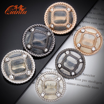 Metal button hair BIG COAT CASHMERE JACKET LUXURIOUS UPSCALE 100 HITCH BLACK DECORATED ROUND BUTTON CLOTHING ACCESSORIES