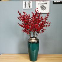 Red fruit Holly imitation Holly dried flowers Chinese flower decorative fruit rich high simulation ancient style flower arrangement Chinese product celebration