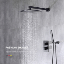 Dura Lane Copper Black hot and cold embedded Wall style shower set thermostatic household mixing valve