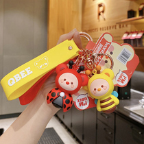 Net red cute cute Teddy keychain female cute exquisite schoolbag pendant small jewelry car key pendant male high-grade