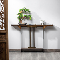 New Chinese-style porch table carving ultra-narrow solid wood foyer against the wall for household table modern minimalist table porch cabinet