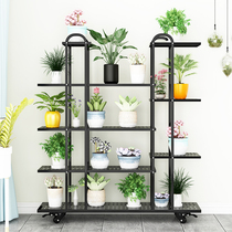 Flower shelf Shelf Balcony Flowers Shelf Interior Living-room Living Room Green turnip Floor Plants Placed mobile with wheels Flower Pots Shelf