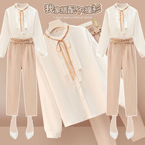 2022 Early Fall New Womens Clothing Workplace Light Cooked Breeze Small Subshirt 90% West Pants Clothes Career Suit Women