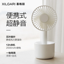 Seagree small fan USB mini big wind office desktop electric fan Student dormitory handheld rechargeable