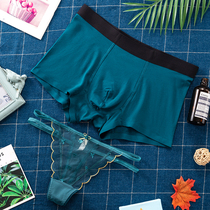 New mens pure cotton womens mesh couple underwear sexy couple models transparent retro underwear suit thong