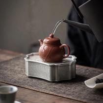 Pure tin kung fu teapot silver dry bubble table built kettle water storage tea tray retro Chinese tea tea set handmade