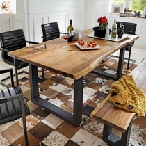 Eurostyle solid wood table large plate table desk meeting table rectangular negotiation table minimalist desk modern coffee table