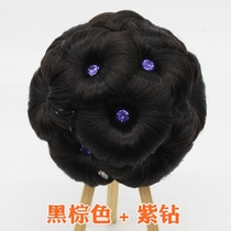 Wig Nine Flowers Disc Hairdresser Women Balls heads Wig Circle Bridal Cheongsam Styling Head Accessories Hair Wrap Grab and Flower Buds