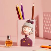 Nordic Ins Wind Creativity Fashion Cute Pen Holder Refined Personality Student Dormitory Girl Heart Tabletop Containing box
