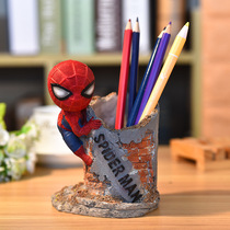 Cartoon Creativity Fashion Cute Spider-Man pen holder desk face hem Birthday Gift for male and female Students Office Style