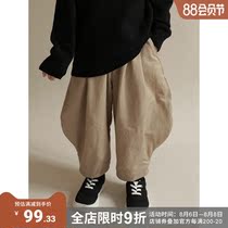 oddtails boys loose bloomers 2021 new warm winter trousers in large childrens fashion casual pants