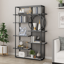 Light luxury iron rack Nordic home creative floor bookshelf living room porch office storage display rack cabinet