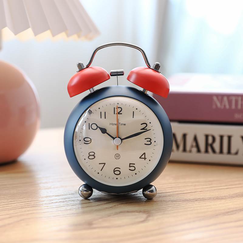 2023 New metal alarm clock students use headboard bell forcefully to wake up children taunted boy desktop clock brief-Taobao