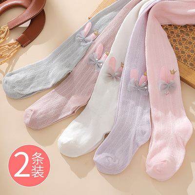 女童打底裤夏季薄款网眼连脚袜白色丝袜兔耳朵春秋新款儿童连裤袜 女童打底裤夏季薄款网眼连脚袜白色丝袜兔耳朵春秋新款儿童连裤袜